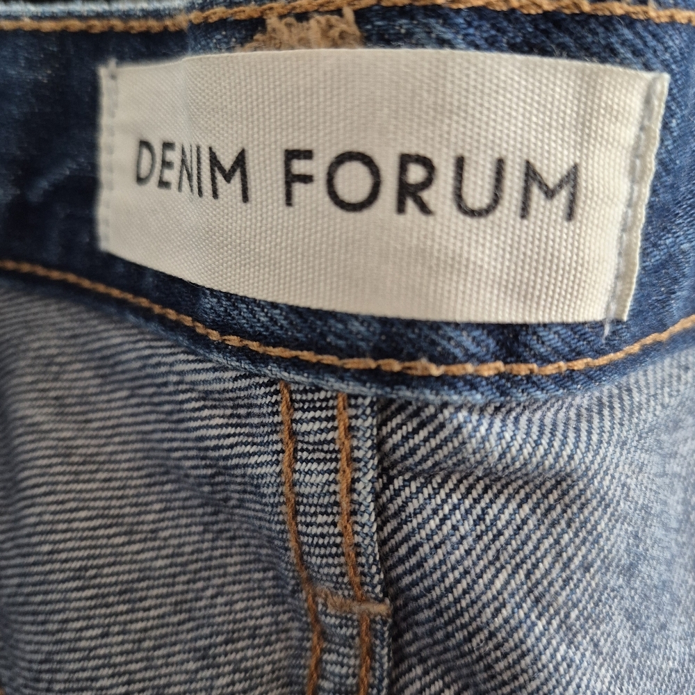 Denim Forum Aritzia The Joni High Rise Loose Crop Denim Jeans Button Fly 24 - Picture 3 of 11